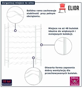 Biały regał na buteleki wina Z7-D73