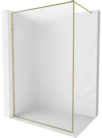 Mexen Kioto-XF ścianka prysznicowa Walk-in z ramką 130 x 202 cm, szron 10 mm, złota - 800-130-104-50-30-X