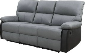 Sofa wypoczynkowa "Lincoln" - 197 x 89 x 103 cm - 3 miejsca - Ciemnoszaro-czarna