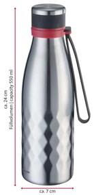 Jasnoszara silikonowo-nierdzewna butelka podróżna 550 ml Viva – Westmark