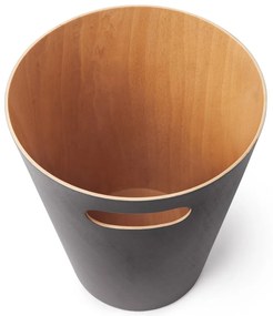 Ciemnoszary drewniany kosz na śmieci 7,5 l Woodrow – Umbra