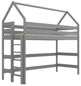 Łóżko piętrowe domek TOBI 1 200x80 szare drewniane KOCOT KIDS