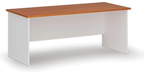 Biurko PRIMO WHITE, 180x80 cm, biały/czereśnia