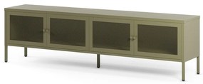 Zielona metalowa szafka pod TV 160x50x35 cm Fayna – Marckeric