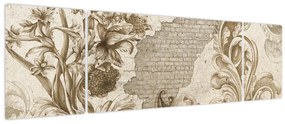 Obraz - Ściania z kwiatami (170x50 cm)