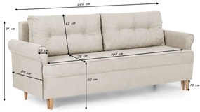 Kanapa sofa 3 os z funkcją spania ELITE Turkusowy