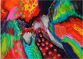 Abstrakcyjny obraz - kolory (70x50 cm)
