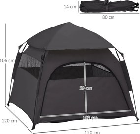 PawHut Namiot dla Zwierząt, Namiot dla Psów, składany, odporny na pogodę, buda dla dużych psów, Czarny