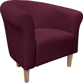 Fotel Milo tkanina Mikrofaza stylowy fotel do salonu i sypialni : Kolor nogi - Drewno, Kolor tkaniny - 11 MIKROFAZA, Wysokość nogi - 15 cm