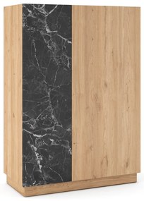 Czarno-naturalna szafka w dekorze dębu 90x127 cm Dione – Marckeric