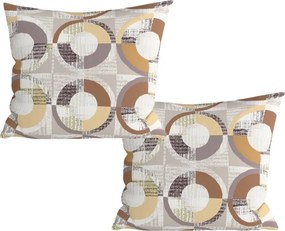 Zestaw 2 szt. dekoracyjnych poszewek na poduszkę z mikrofibry CIRELLO 45x45 cm, brązowo-szary