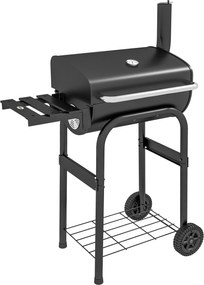 Outsunny Grill węglowy z palnikiem BBQ Grill, 1 półka, z termometrem, 83 x 46,5 x 115 cm, Czarny