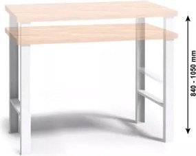 Stół warsztatowy G3, metalowe nogi z regulacją wysokości, 1500 mm