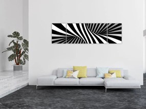 Abstrakcyjny obraz z paskami zebry (170x50 cm)