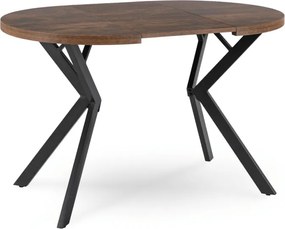 Stół Okrągły Rozkładany DORIAN 80-160 cm Dąb Rustykalny/Czarny Nowoczesny Loft