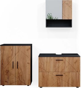 Zestaw mebli łazienkowych złoty dąb power/antracyt 80x41x58 irma