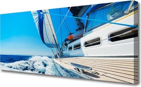 Obraz canvas Samotna Łódź na Falach