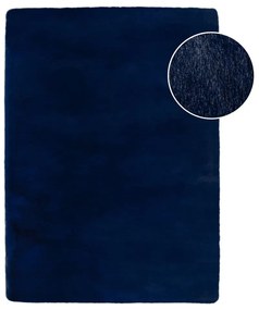 Ciemnoniebieska syntetyczna skóra 200x290 cm Ivy Luxury Fur – Flair Rugs