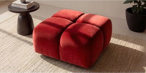 Pufa, podnóżek, tkanina welurowa Bluvel, Bordowy, Averro