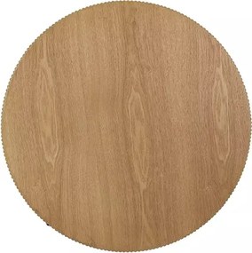 Stolik kawowy Corbi 80 cm do salonu - dąb / czarny mat
