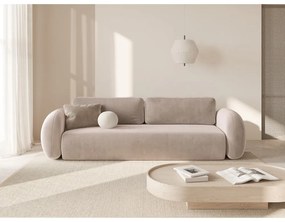Beżowa aksamitna rozkładana/ze schowkiem sofa 262 cm Tonale – Cosmopolitan Design