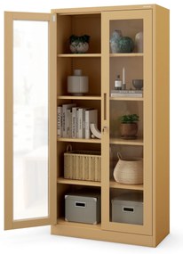 Witryna szklana AMELIA, 900 x 1850 x 400 mm, Fresh Style, beżowa