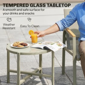 Outsunny Zestaw mebli ogrodowych metalowy, odporny na warunki atmosferyczne, sofa 2-osobowa, 2 fotele, stolik, zielony | Aosom PL