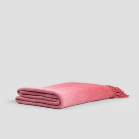 Koc FINNS ombre miękki różowy z frędzlami 130x170cm 734526 HOMLA
