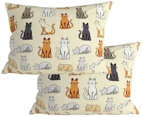 Zestaw 2 szt. dekoracyjnych poszewek na poduszki COLORED CATS BLEND 70x90 cm, kremowy