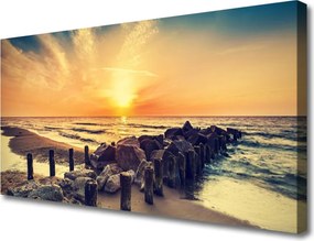 Obraz canvas Zachód Słońca przy Falochronie