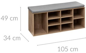 Szafka na buty z siedziskiem, 105 x 34 x 49 cm