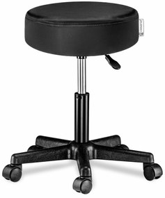 Taboretka na kółkach BONY, Ø35cm, czarna Casaria