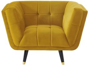 Fotel z weluru – kolor ochry - SAMANTHA II