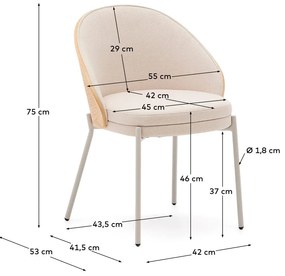 Kremowo-naturalne krzesło Eamy – Kave Home