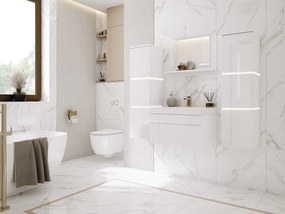 Zestaw mebli łazienkowych, Matowa biel, Połysk biały, 120 x 110 cm