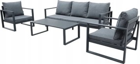 Zestaw mebli ogrodowych antracyt tarasowy 4 el. aluminiowych sofa, kanapa