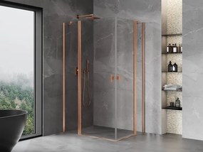 Mexen Mist Duo kabina prysznicowa uchylna 110 x 80 cm, transparent, miedź szczotkowana - 8A4-110-080-65-00