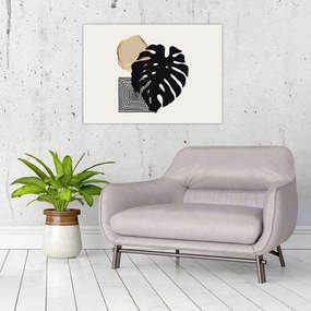 Obraz na szkle - Abstrakcja z tropikalnymi liśćmi N⁰2 (70x50 cm)