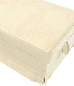Pokrowiec na podnóżek Ektorp Bromma kolor ecru tkanina połyskliwa, welwetowa