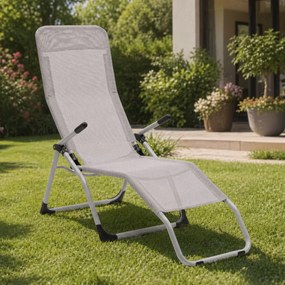 Leżak ogrodowy siateczkowy Barbados, jasnoszary Texteline