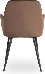 Krzesło Tapicerowane do Jadalni BRESSO Brązowe Welurowe Nowoczesne Loft
