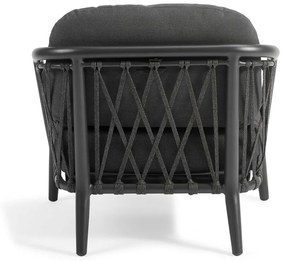 Ciemnoszary metalowy fotel ogrodowy Diamond – Diphano