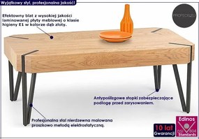 Ława w industrialnym stylu loft - Frost - dąb złoty