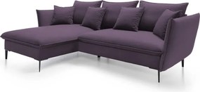 Narożnik GLOSS Lewostronny z funkcją spania, zestaw z poduszkami wolnostojący tkanina RIVIERA 76 Miętowy WERSAL