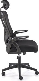 Fotel biurowy z oparciem i zagłówkiem z siatki Negro Halmar