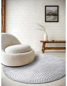 Jasnoszary okrągły dywan ø 160 cm Panglao New York Light Grey – Elle Decoration