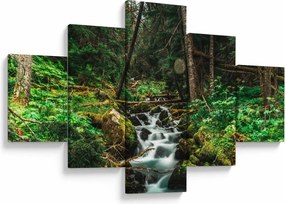 Obraz strumienia w lesie (125x70 cm)
