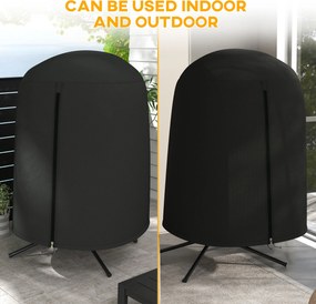 Outsunny Pokrowiec ochronny na fotel wiszący, wodoszczelny, pyłoszczelny, poliester, Ø128 x 190 cm, Czarny