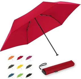 ZERO płaski, uni ognisty czerwony - składany parasol