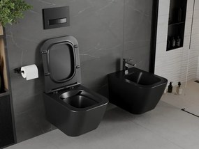 Mexen Madox miska wc Rimless z deską wolnoopadającą slim, duroplast, czarna mat - 30154070